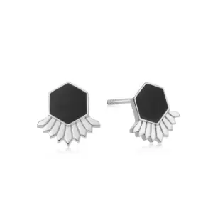 Daisy London 925 Sterling Silver Hexagon Palm Stud Earrings Sterling Silver