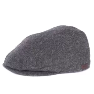 Barbour Mens Barlow Flat Cap Grey Herringbone Large