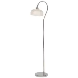 Luminosa DeRuyter Floor Lamp E27 Polished Nickel, Prismatic Glass