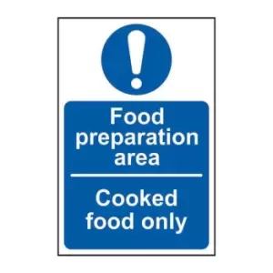 Food Preparation Area Cooked Food Only - Sav (150 x 100mm)