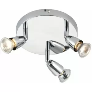 LED Adjustable Ceiling Spotlight Chrome Plate Triple GU10 Dimmable Downlight