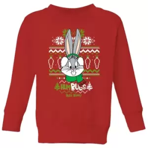 Looney Tunes Bugs Bunny Knit Kids Christmas Jumper - Red - 9-10 Years