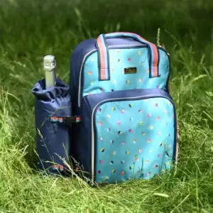 Mini Confetti Backpack with Picnicware & Bottle Cooler Blue