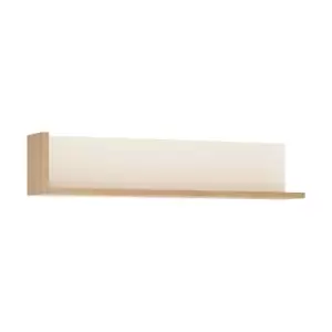 Lyon 120Cm Wall Shelf In Riviera Oak Effect/White