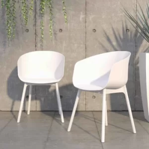 York XL Dining Chairs Pack of 2, white