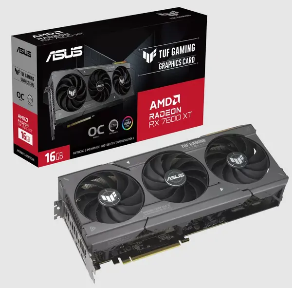 ASUS TUF Gaming Radeon RX 7600 XT OC Edition 16GB GDDR6 Graphics Card