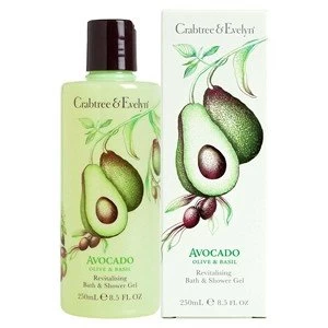 Crabtree & Evelyn Avocado Olive and Basil Bath & Shower Gel 250ml