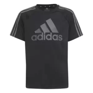 adidas Sereno Logo T Shirt Juniors - Black