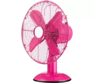 INTERIORS by Premier Portable 12" Desk Fan - Hot Pink