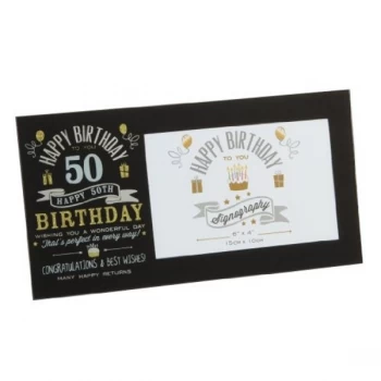 6" x 4" - Signography 50th Birthday Glass Frame