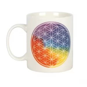 Rainbow Flower of Life Ceramic Mug