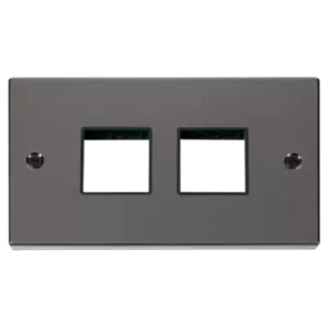 Click Scolmore MiniGrid 2 Gang Plate (2+2) Switch Aper Black Nickel - VPBN404BK