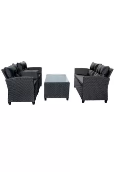 Luxury Charcoal Rattan 4 Piece Garden Furniture Set