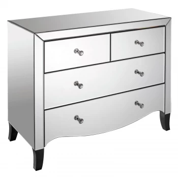 LPD Limited Valentina 2 + 2 Drawer Mirrored Chest of Drawers Wood