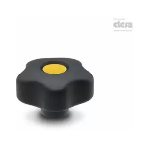 Elesa - vctsoft Lobe knobs Soft-touch technopolymer Brass boss threaded hole VCT.5