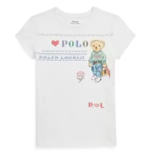 Polo Ralph Lauren Polo Ralph Lauren Bedford Print T-Shirt Junior Girls - White