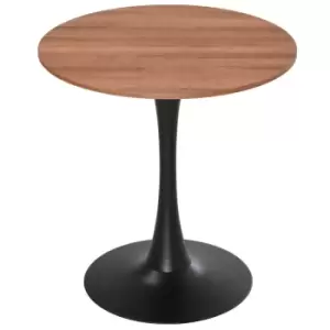 Homcom Modern Round Dining Bar Table Metal Base Brown