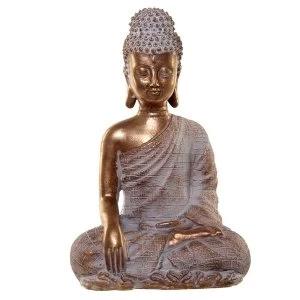 Gold and White Enlightenment Thai Buddha Figurine