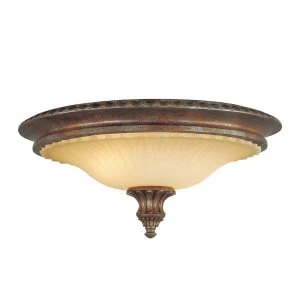 2 Light Flush Mount Ceiling Light British Bronze, E27