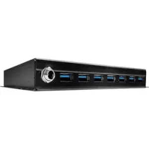 LINDY 7 Port USB 3.0 Metall Hub 7 ports USB 3.0 hub Black