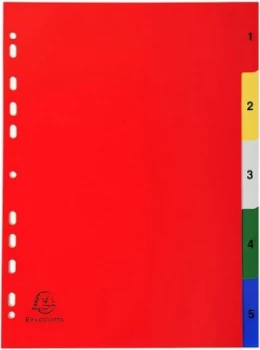 Exacompta PP A4 Index 1-5 Colour Tabs