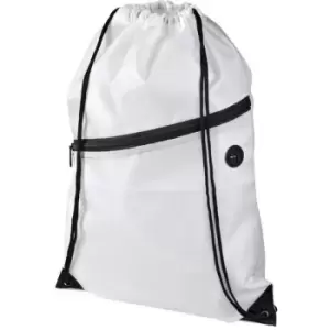 Bullet Adults Unisex Oriole Zippered Drawstring Backpack (One Size) (White) - White