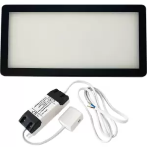 1x MATT BLACK Ultra-Slim Rectangle Under Cabinet Kitchen Light & Driver Kit - Natural White Diffused LED