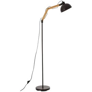 Premier Housewares Blair Floor Lamp - Wood/Black Metal