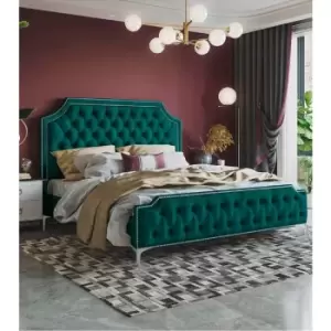 Envisage Trade - Gaia Upholstered Beds - Plush Velvet, King Size Frame, Green - Green