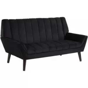 Premier Housewares - Corner Sofas For Living Room 2 Seater Sofa Modern Design Velvet Rubberwood Legs Black Corner Sofa / 2 Seater Sofas 154 x 78 x 84