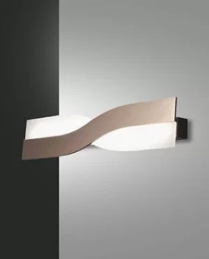 Riace Integrated LED Wall Light Satin Bronze Glass