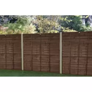 Forest Garden Brown Overlap Fence Panel 6 x 5ft