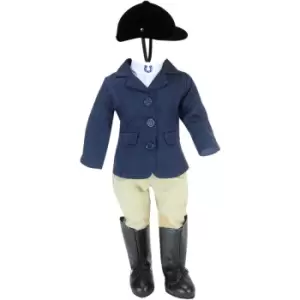 Teamson Kids - Sophia's - 18 Doll - Navy Jacket Riding Outfit, Black Tall Classic Riding Boots & Black Velvet Riding Helmet