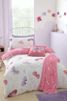 Flutterby Butterfly Duvet Set - Size: Double - Pink