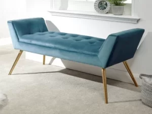 GFW Turin Teal Upholstered Fabric Window Seat