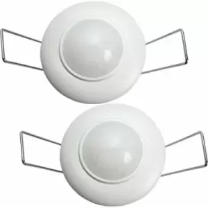 Loops - 2x Mini Adjustable pir Occupancy Sensor Auto Timer Reset Ceiling Light Switch