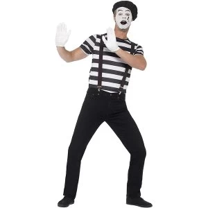 Gentleman Mime Artist Costume Black Large