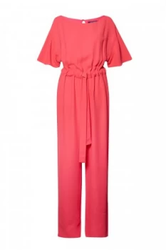 French Connection Patras Crepe Long Jumpsuit Pink