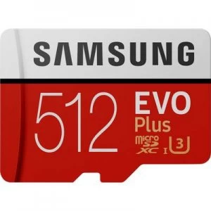 Samsung EVO Plus microSDXC card 512GB Class 10, UHS-I, UHS-Class 3 incl. SD adapter