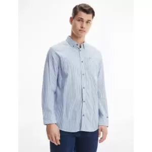 Striped Cotton/Linen Shirt in Regular Fit