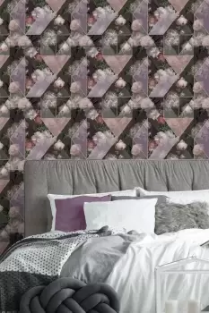 Superfresco Easy Medley Fig Purple Geometric Wallpaper