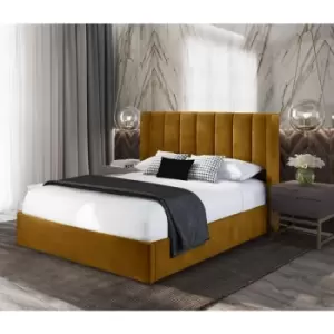 Envisage Trade - Marilynn Upholstered Beds - Plush Velvet, King Size Frame, Mustard - Mustard