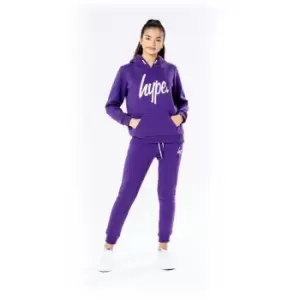 Hype Script Tracksuit Junior Girls - Purple