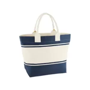 Quadra Womens/Ladies Canvas Deck Bag (One Size) (Navy/Off White)