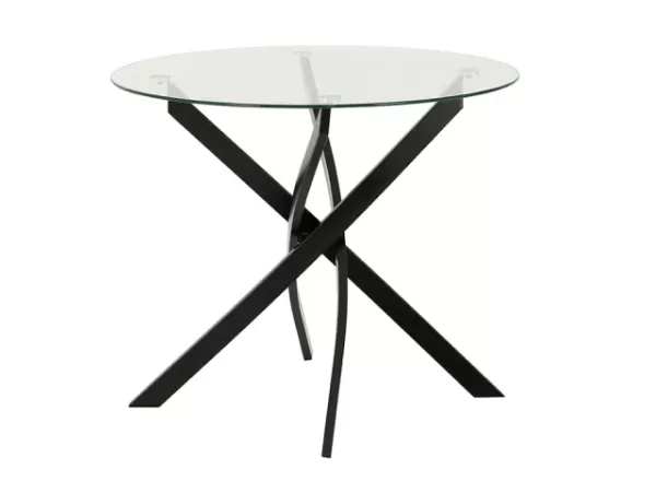 Seconique Sheldon 90cm Glass and Black Dining Table