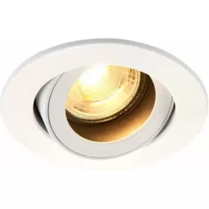 Loops - Recessed Tiltable Ceiling Downlight - 50W GU10 Reflector LED - Matt White