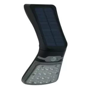 Zink BLACKHALL 3.5W LED Solar Wall Light with PIR Sensor Black