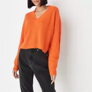 Missguided V Neck Jumper - Orange