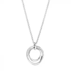 Fossil Ladies Silver Tone Crystal Twist Pendant