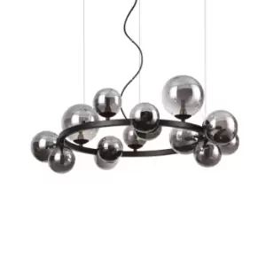 Perlage 14 Light Round Globe Pendant Ceiling Light Black